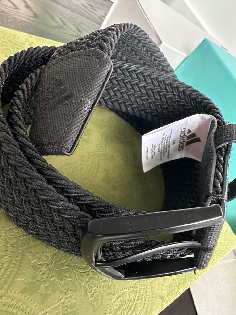 adidas Black Woven Braided Men’s Belt with Matte Buckle